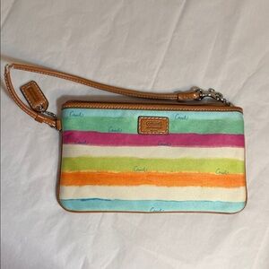 Coach Vibrant Striped Wristlet